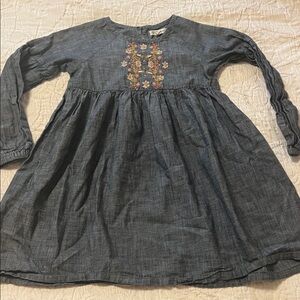 Tucker + Tate Blue Denim Dress with Floral Embroidery